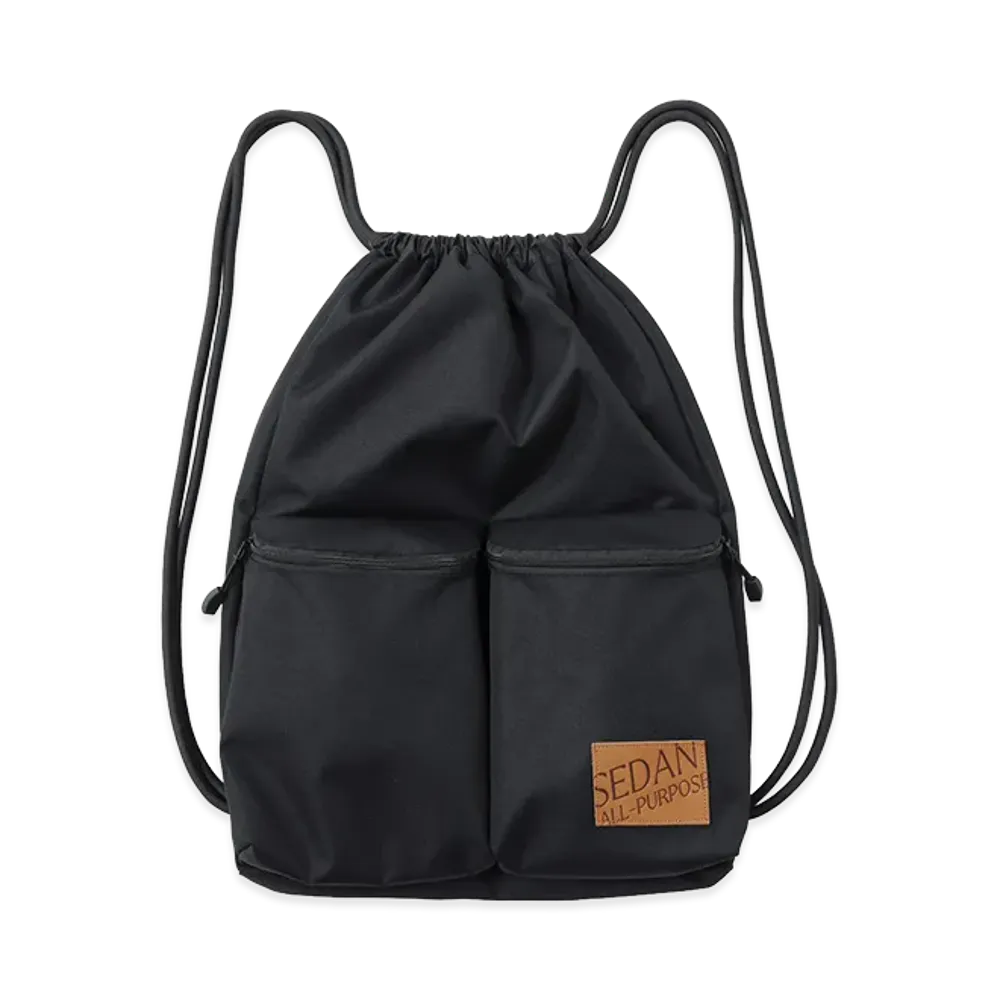 SEDAN ALL-PURPOSE Drawstring Knappsack "Black"