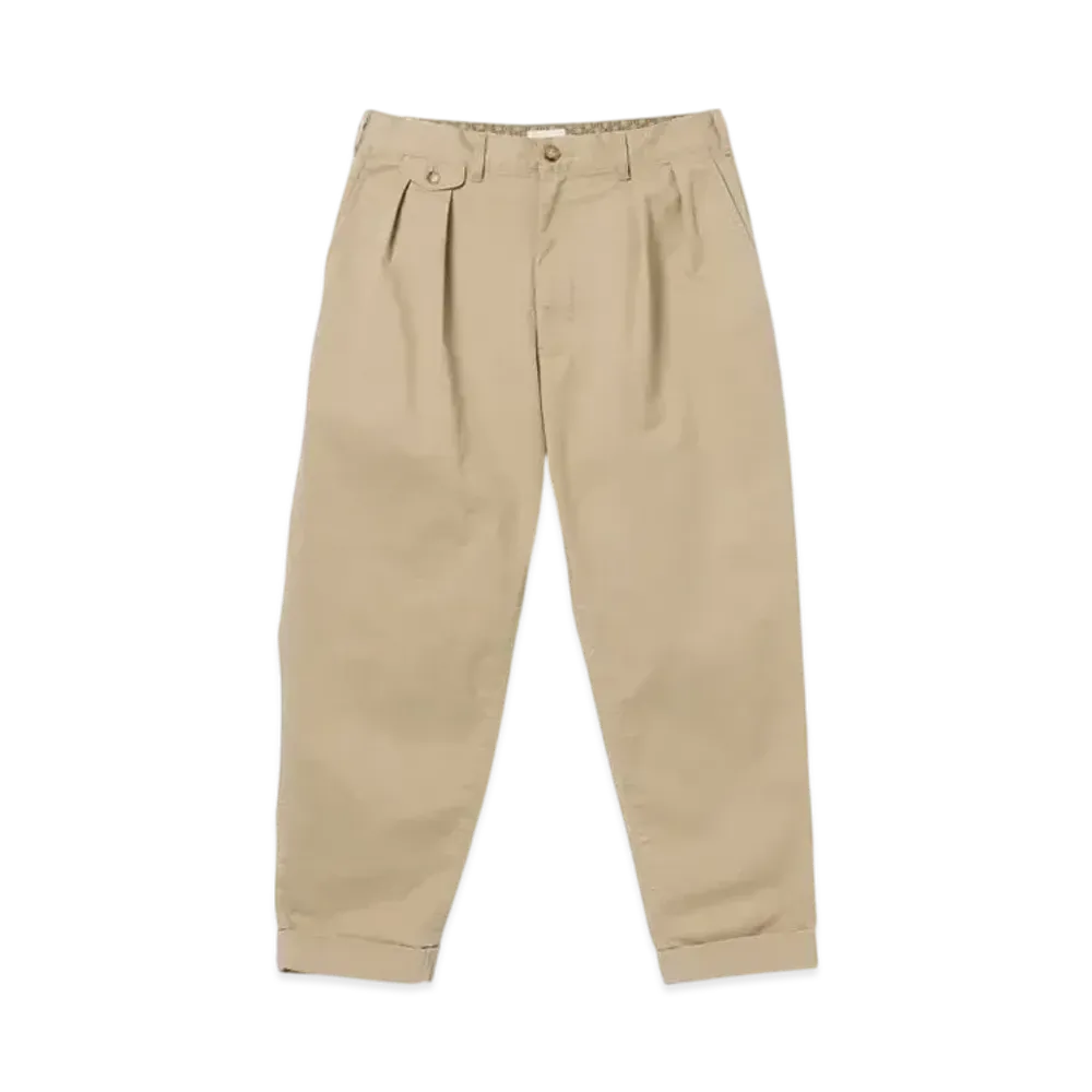 BEAMS 2 Pleats Chino "Khaki"