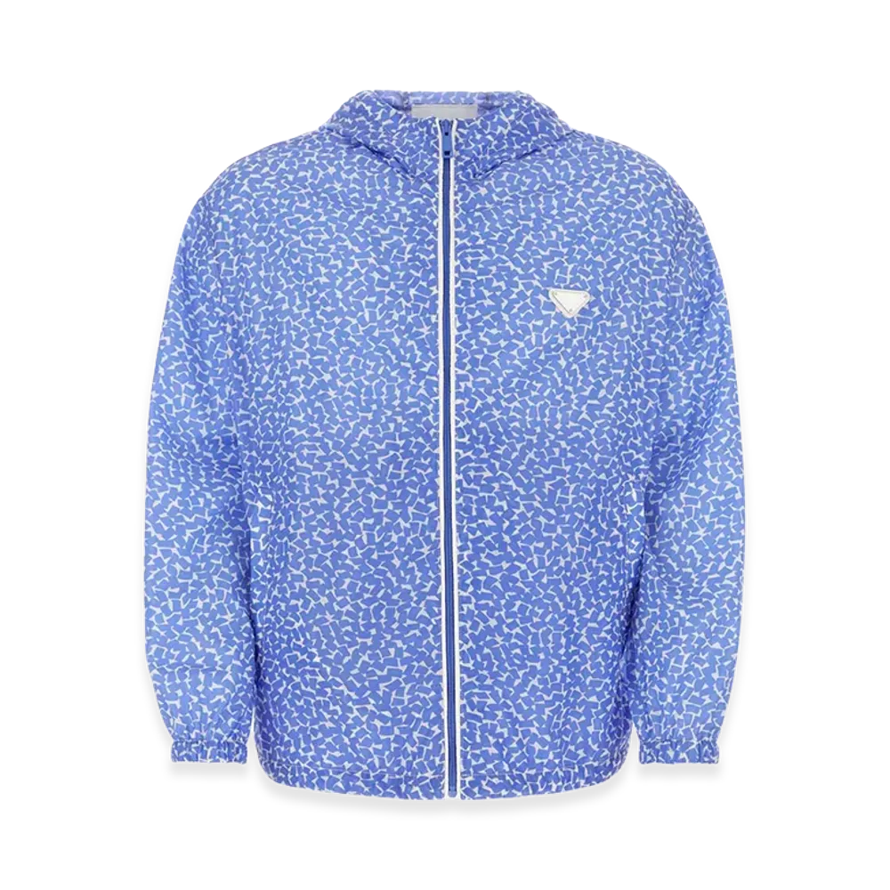 PRADA Printed Re-Nylon Windbreaker "Light Blue"