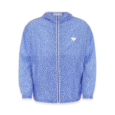 PRADA Printed Re-Nylon Windbreaker "Light Blue"