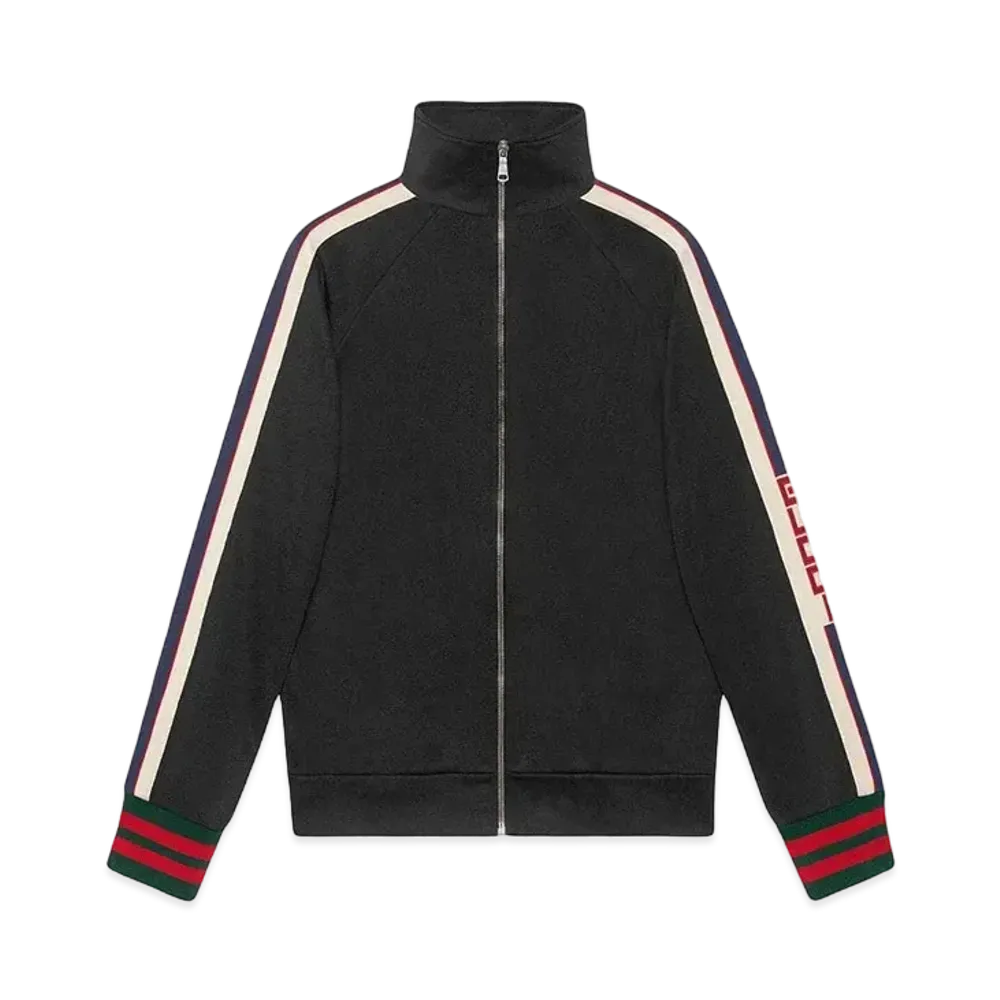 GUCCI Men's Technical Jersey Track Jacket "Black"