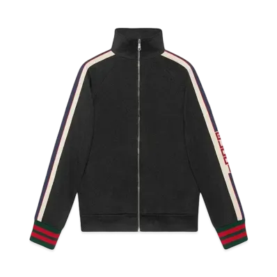 GUCCI Men's Technical Jersey Track Jacket "Black"