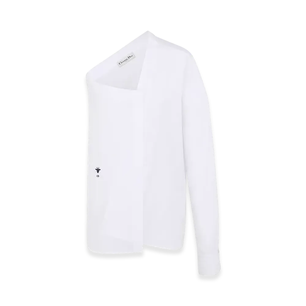 Dior Women's Asymmetric Shirt Poplin "White"