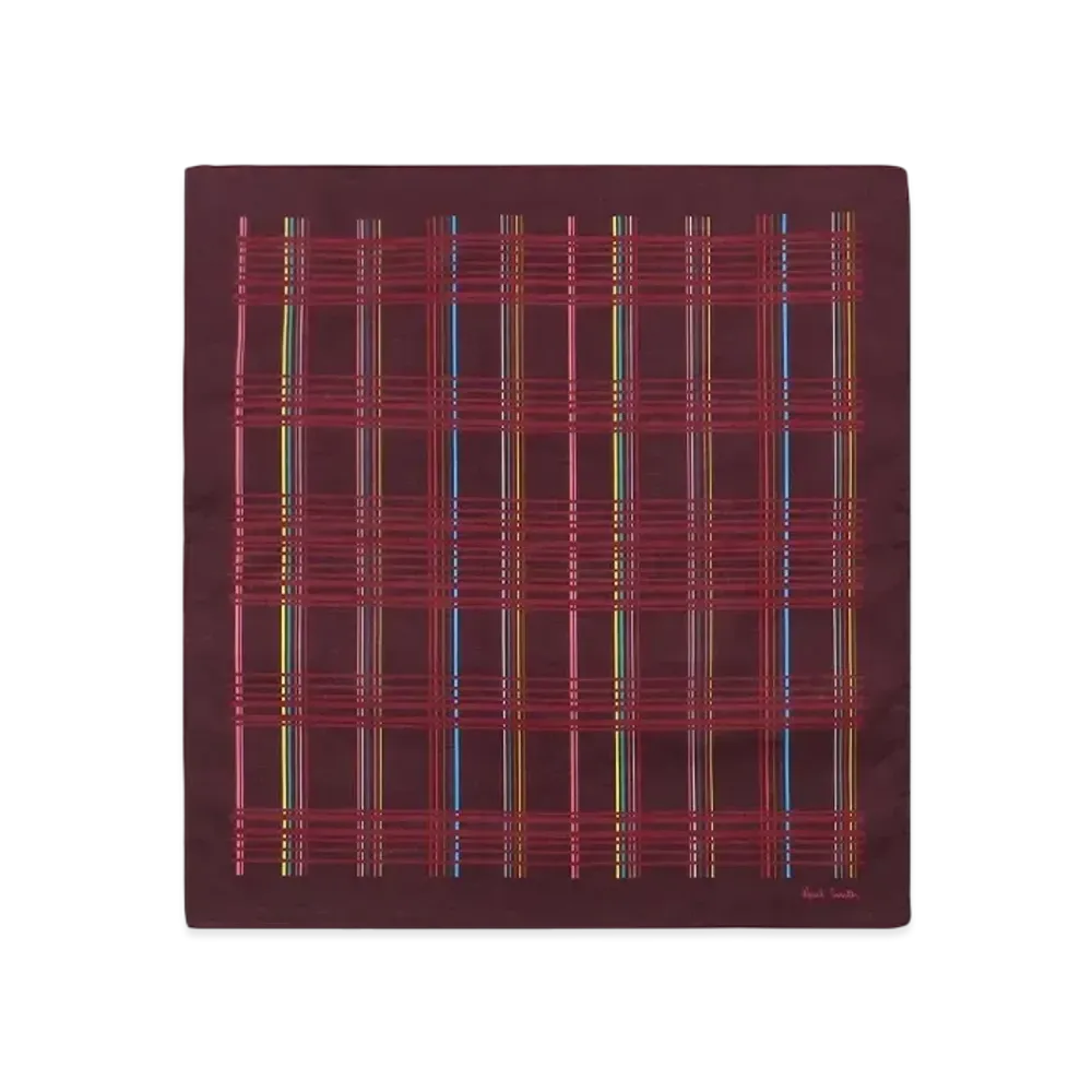 Paul Smith Multi Check Handkerchief "DarkRed"
