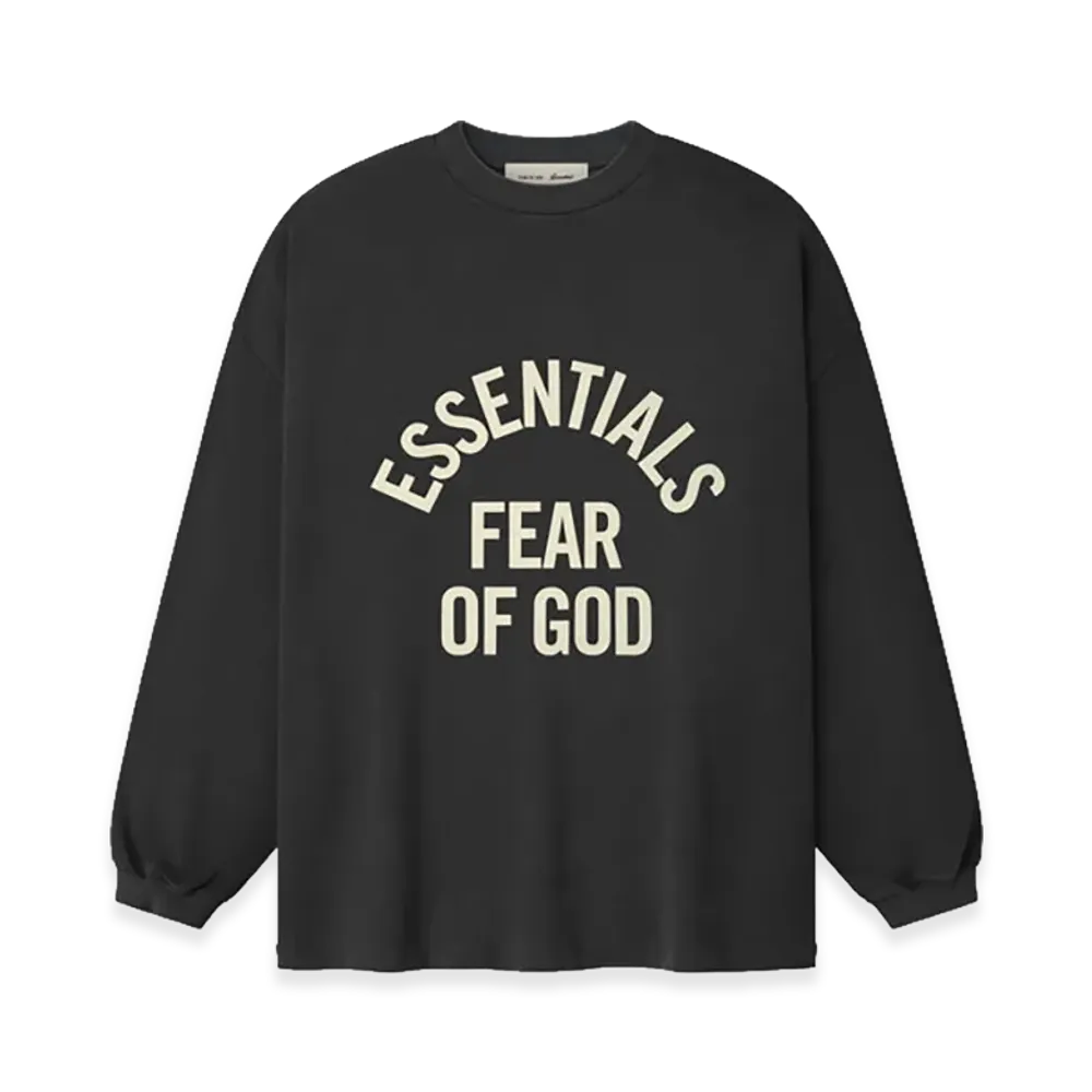 FEAR OF GOD ESSENTIALS Campus 90s Long Sleeve Tee "Faded Black"