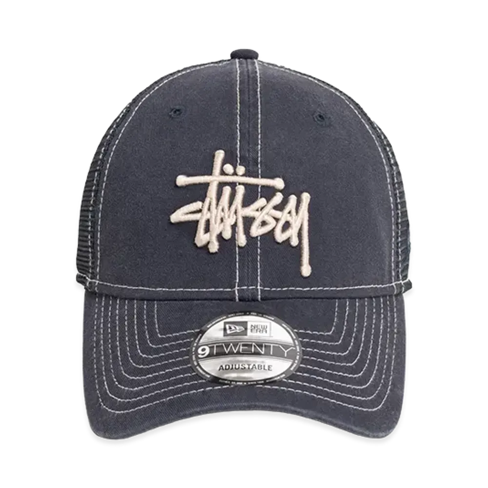 Stussy New Era 9Twenty Washed Basic Trucker "Navy"
