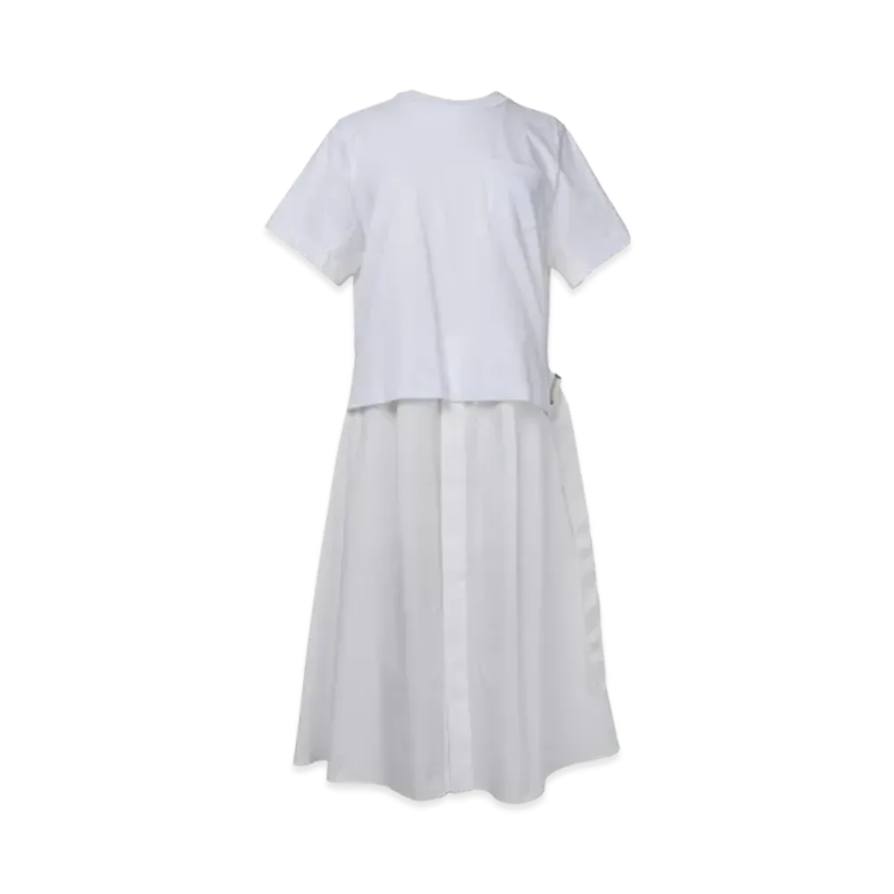 sacai Cotton Poplin x Cotton Jersey Dress "Off White"