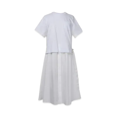 sacai Cotton Poplin x Cotton Jersey Dress "Off White"