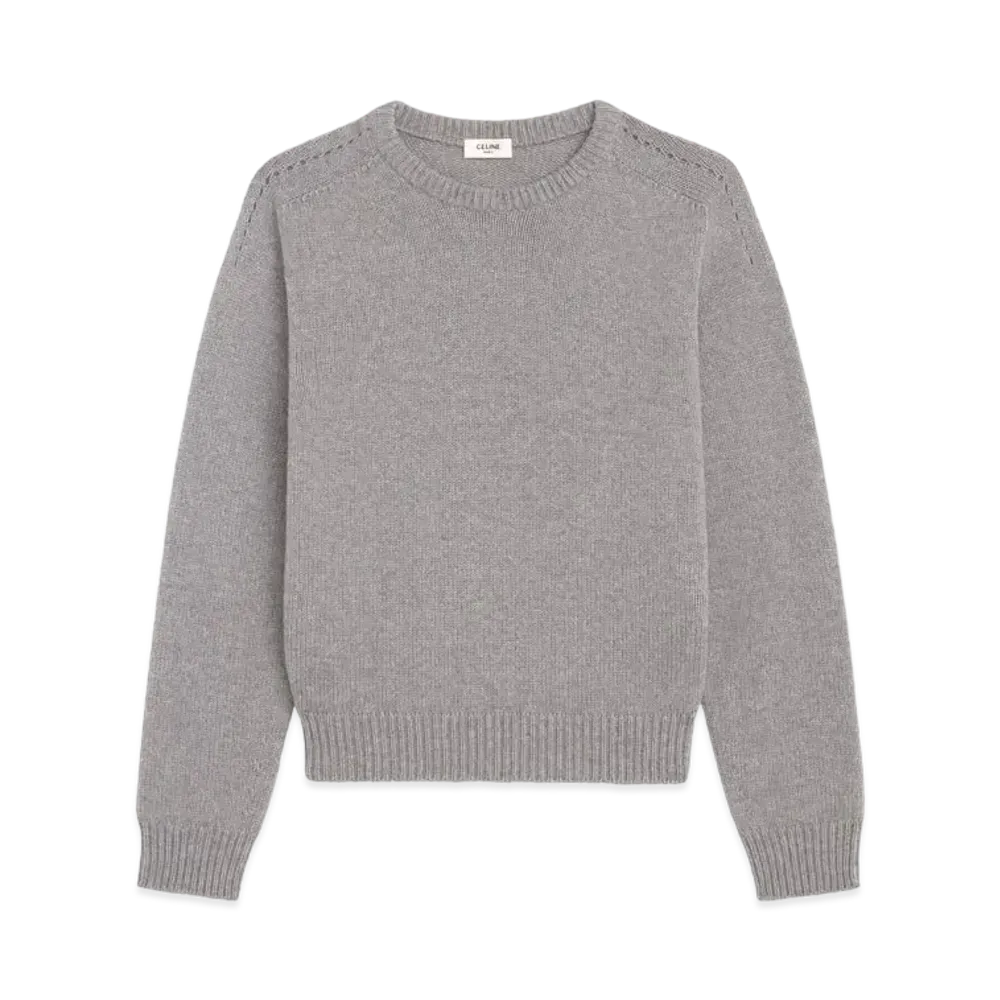 CELINE Crew Neck Sweater / Seamless Cashmere "Light Gray"