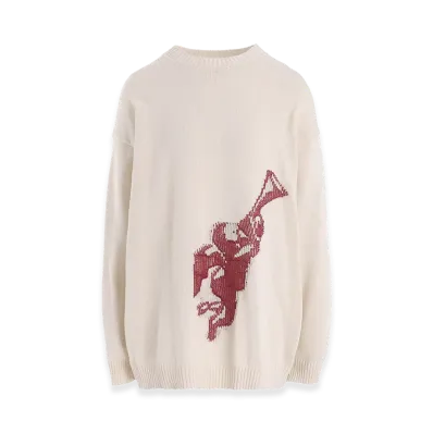 Y's Toy Gliter Jacquard Long Sleeve Pullover "Off White"