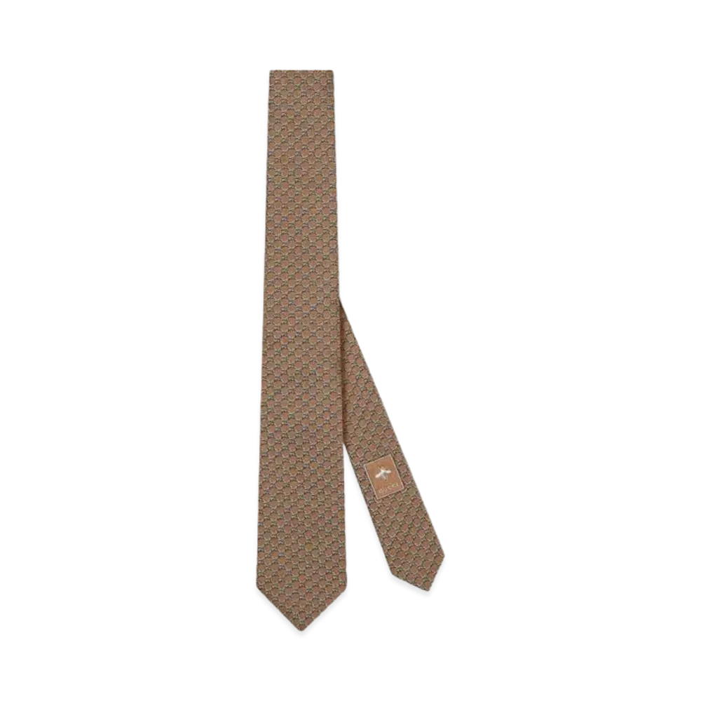 GUCCI GG Silk Jacquard Tie "Dark Brown"