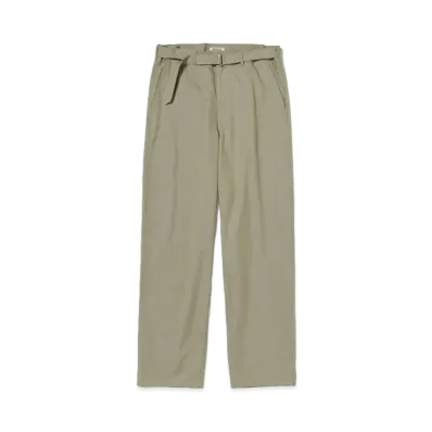 AURALEE Washed Finx Silk Chambray Belted Pants "Gray Chambray"