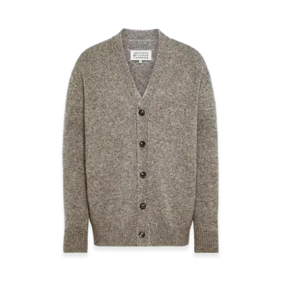 Maison Margiela Men's Shetland Wool Knit Cardigan "Brown"