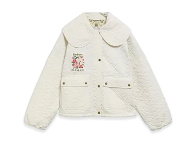 Barbour x FARM Rio Women's Bromelia Scalloped Hem Dress "White"