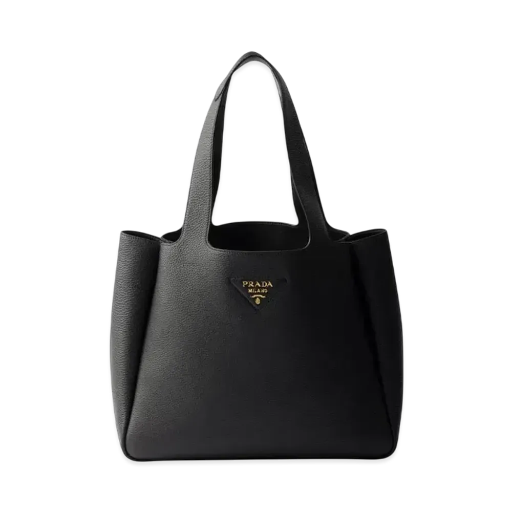PRADA Medium Leather Tote Bag "Black"