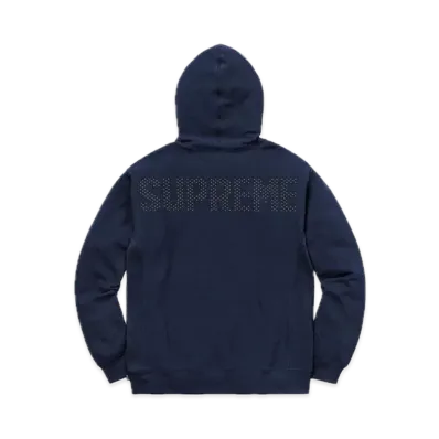 Supreme Studded Hooded Sweatshirt "Navy"