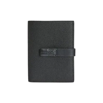 LOEWE Medium Vertical Wallet In Grained Calfskin "Black"