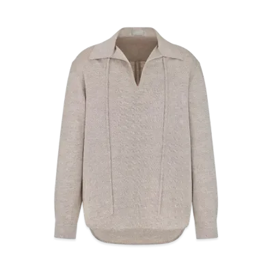 Dior Men's Dior and Hylton Nel Pull-Over Shirt Silk and Cotton Batavia "Beige"