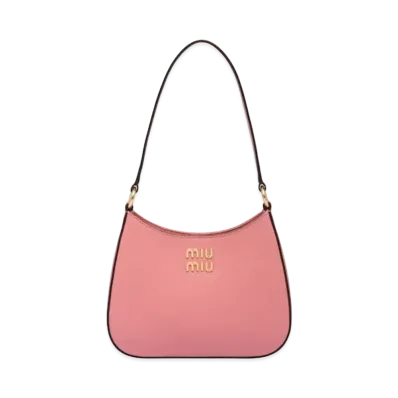 MIU MIU Madras Leather Shoulder Bag "Pink"