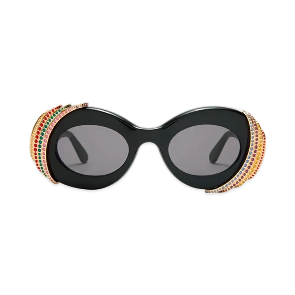 LOEWE Pave Oval Sunglasses "Multicolor/Black"