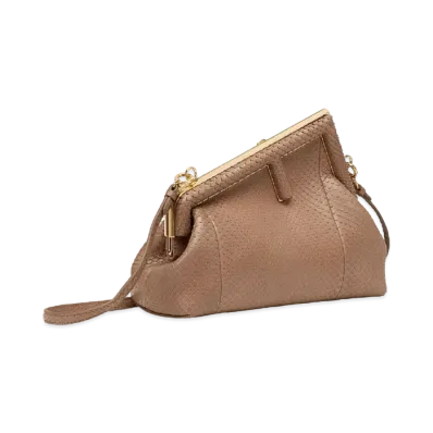 FENDI First Small Precious Leather "Beige"