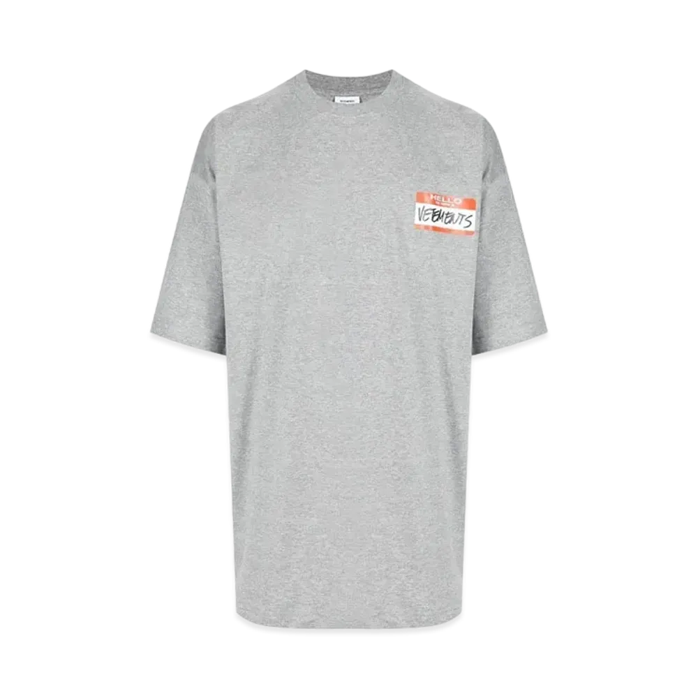 VETEMENTS NAME TAG T-shirt "Grey"