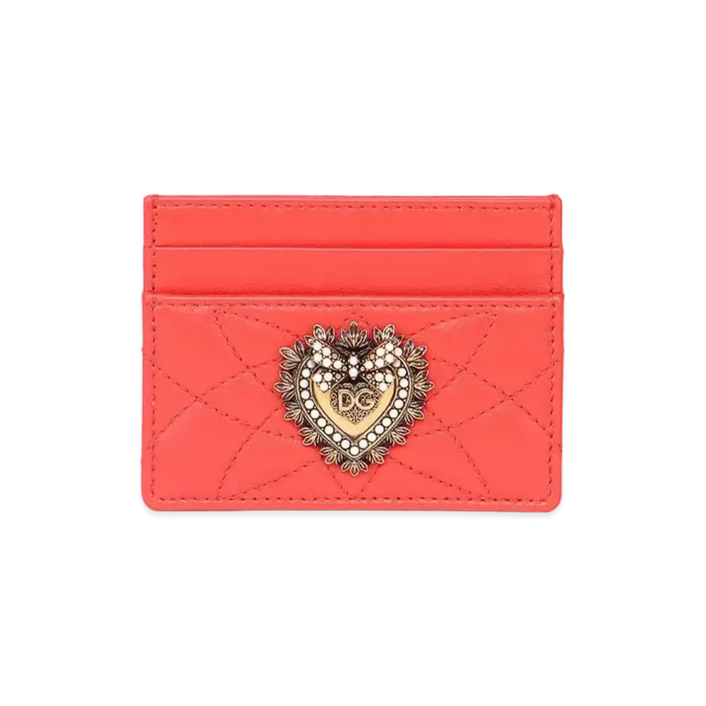 Dolce&Gabbana Devotion Credit Card Holder Matrasse Nappa "Orange"