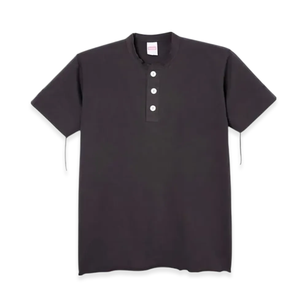 Healthknit Henley Short Sleeve T-Shirt "Charcoal"