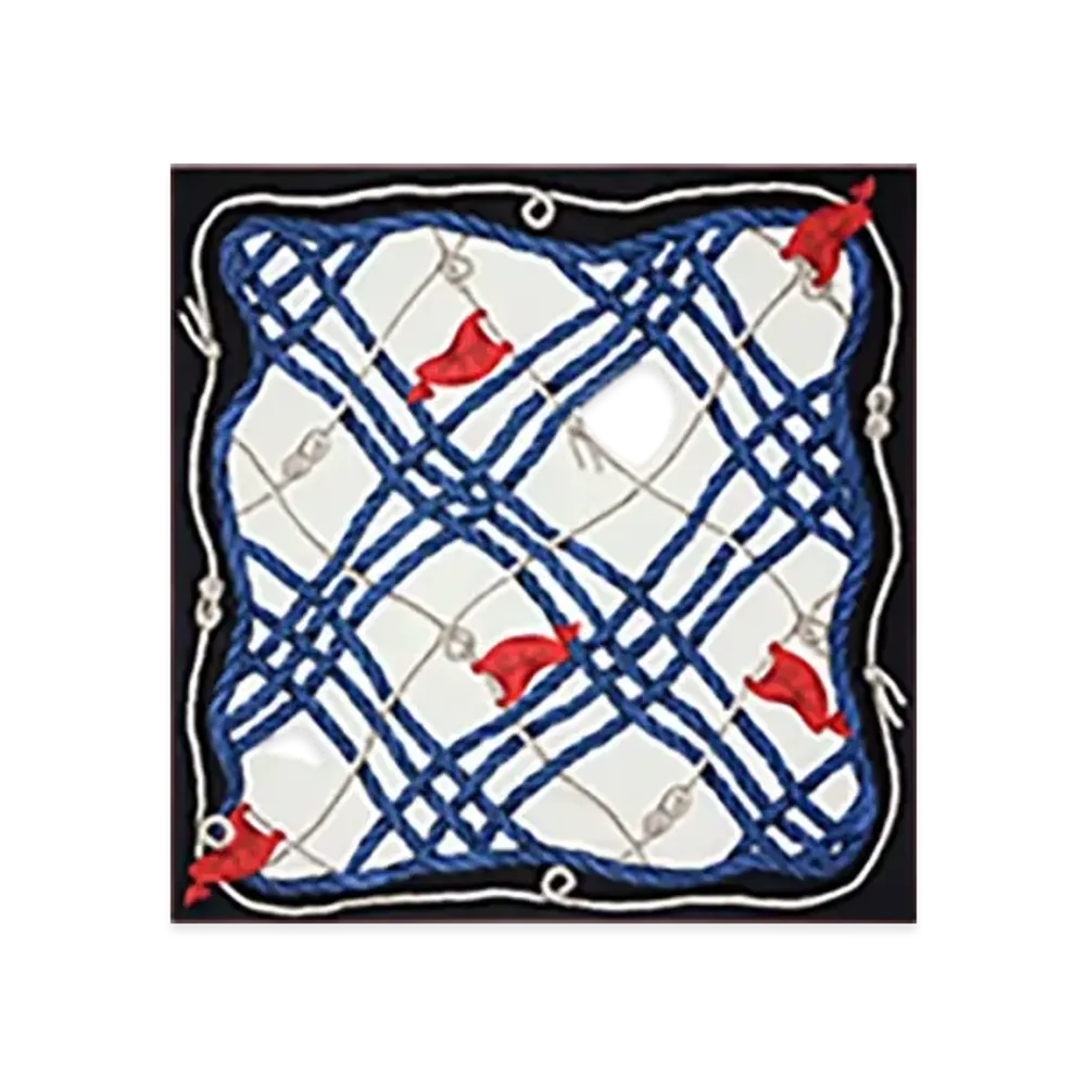 Burberry Knot Check Silk Scarf "Pool"