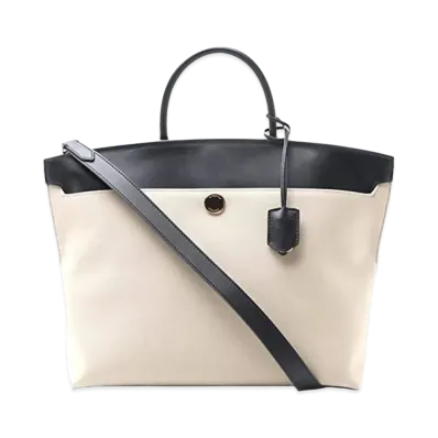 Burberry Society Leather / Canvas 2Way Bag "Beige"