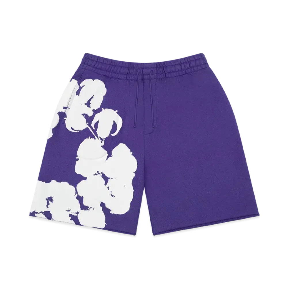 DENIM TEARS Biggie Cotton Wreath Sweat Shorts "Purple"