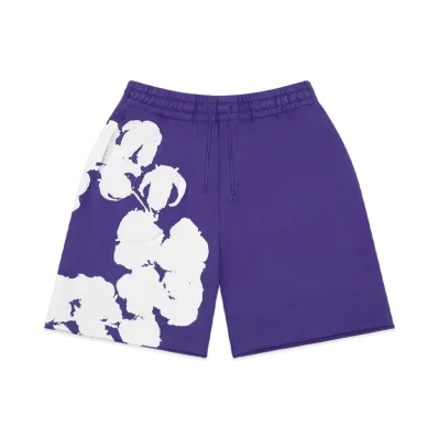DENIM TEARS Biggie Cotton Wreath Sweat Shorts "Purple"