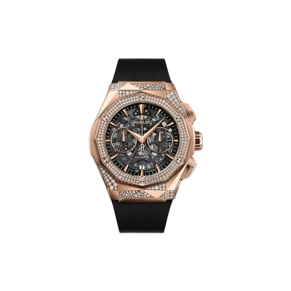 HUBLOT Classic Fusion Aerofusion Chronograph Orlinski King Gold Alternative Pave 45mm