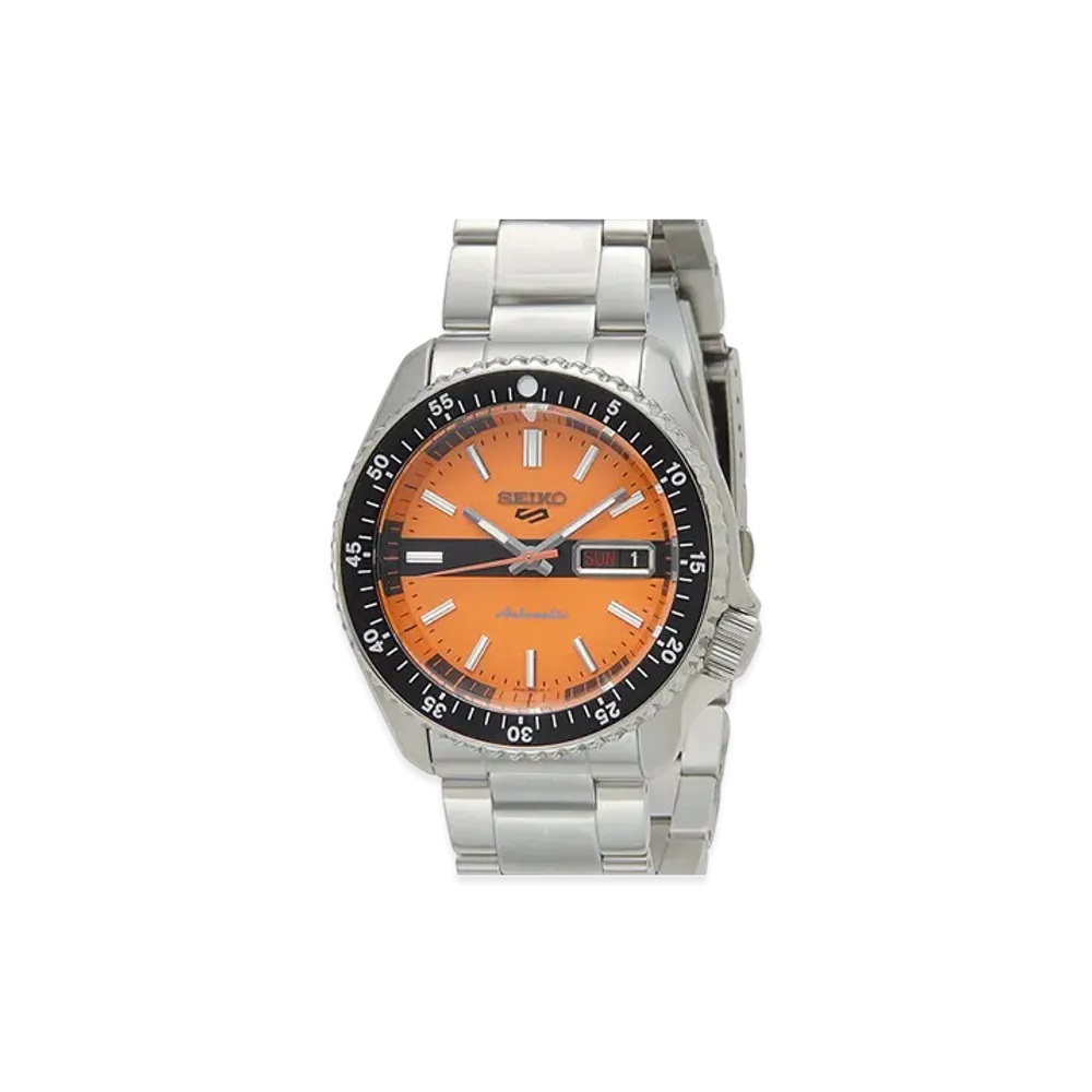 SEIKO Five Automatic Black Checkered Flag "Orange"