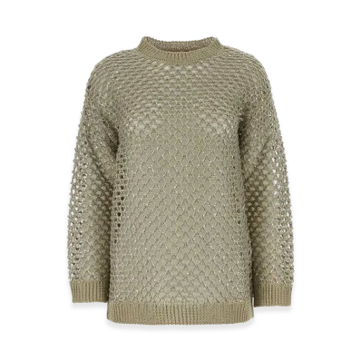 Valentino Women's Embellished Crochet Sweater "Green"