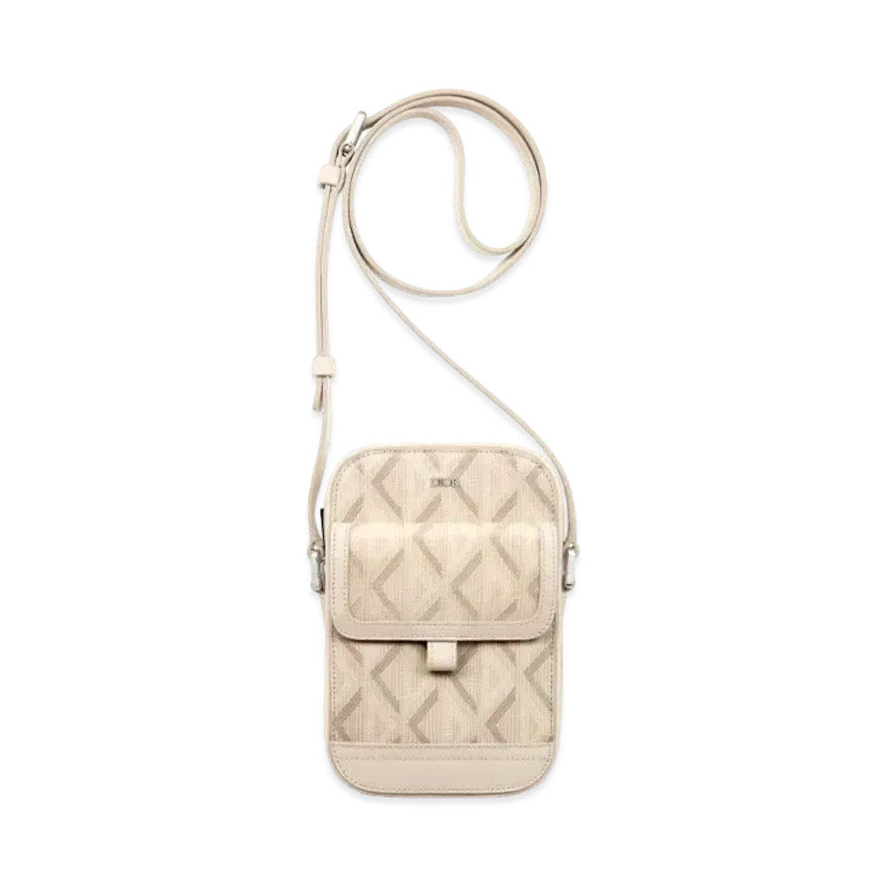 Dior Dior Hit The Road Vertical Pouch CD Diamond Canvas "Natural"
