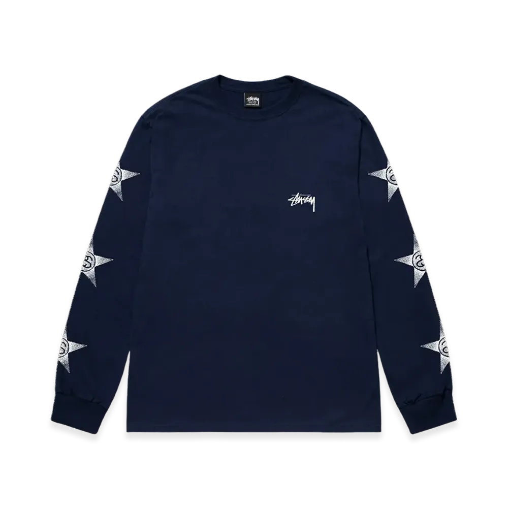 Stussy Stars LS Tee "Navy"