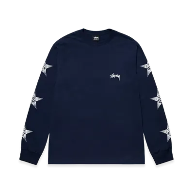 Stussy Stars LS Tee "Navy"