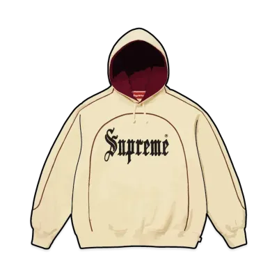 Supreme Curve Piping Hooded Sweatshirt "Natural"