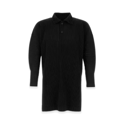 COMME des GARCONS HOMME Polyester Long Sleeve Polo Shirt "Black"