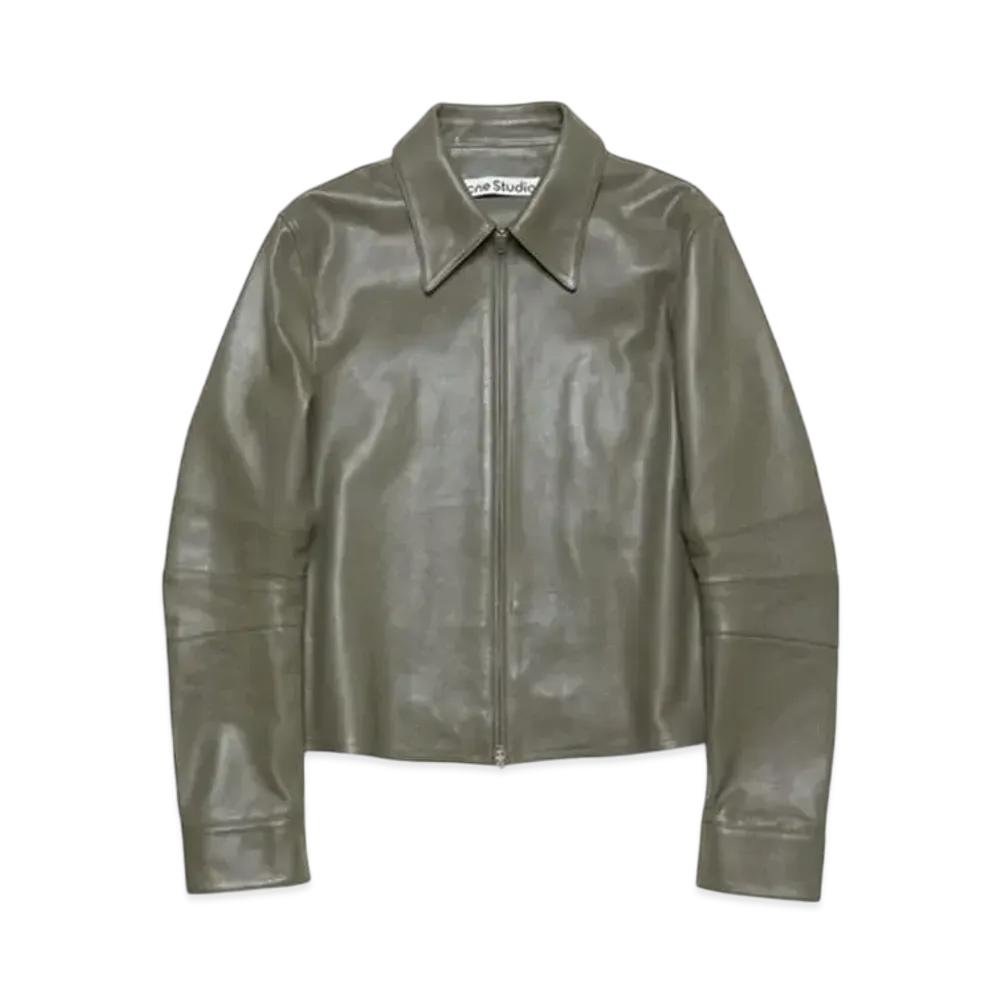 Acne Studios Leather Jacket "Dusty Green"