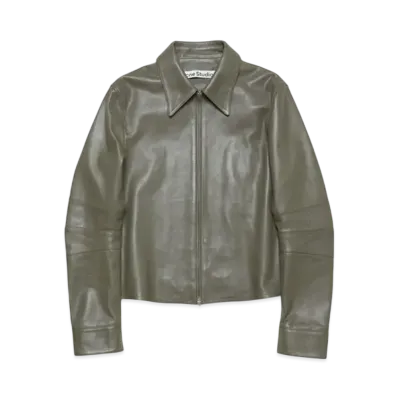 Acne Studios Leather Jacket "Dusty Green"
