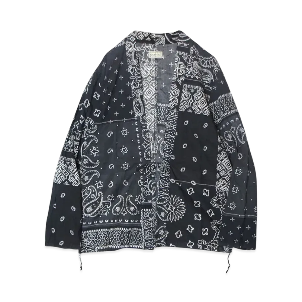 KAPITAL Gauze Bandana Patchwork Shirt "Black"