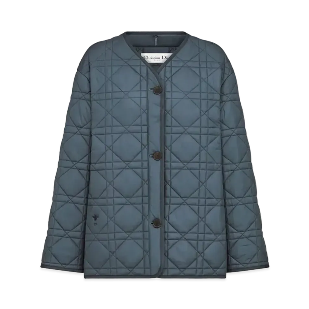 Dior Macrocannage Peacoat Quilted Technical Taffeta "Blue"