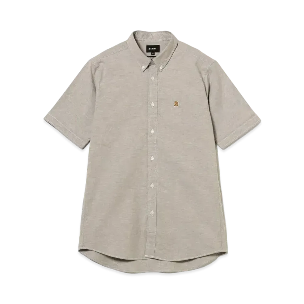 BEAMS One-Point Stretch Button-Down Shirt 24SS "Brown"