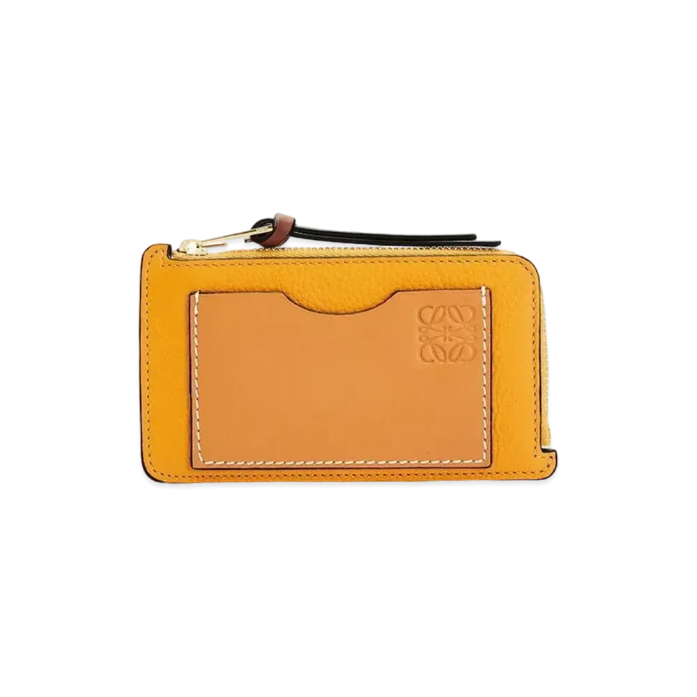 LOEWE Coin Cardholder In Soft Grained Calfskin "Sunflower/Honey"