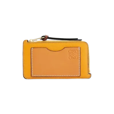 LOEWE Coin Cardholder In Soft Grained Calfskin "Sunflower/Honey"