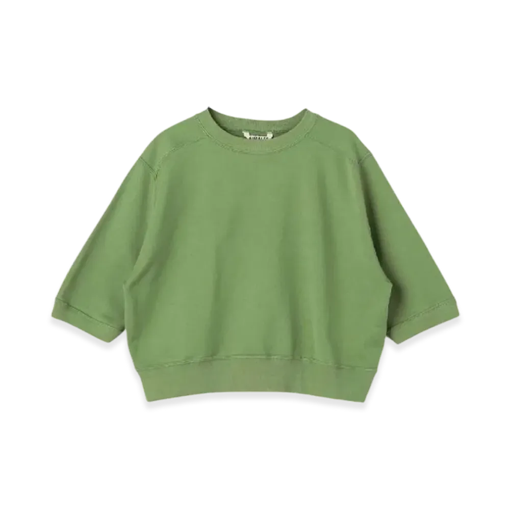 AURALEE Light Flowy Sweat Half Sleeve Pullover "Khaki Green"