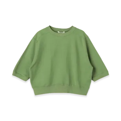 AURALEE Light Flowy Sweat Half Sleeve Pullover "Khaki Green"
