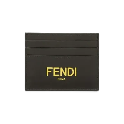 FENDI Leather Card Case "Black"